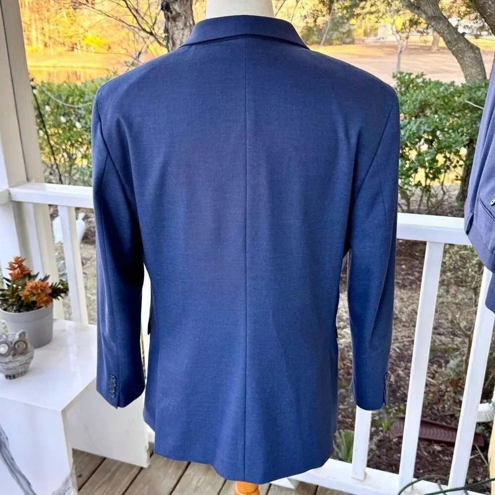 Banana Republic Medium Blue Wool 2 Piece Suit.  Marzotto fabric